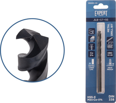 Сверло по металлу ц/х 5.5х57х93 мм HSS-Co Black EXPERT STARTUL