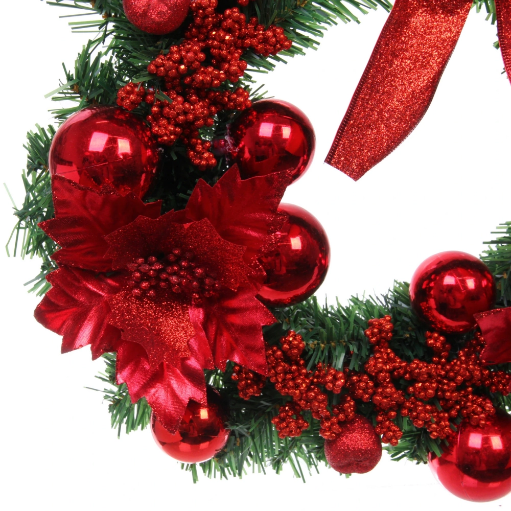Венок хвойный «Сказочное украшение» d-40 см, ПВХ, Красный
