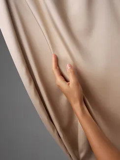 Атлас-стрейч бельевой арт. 1007, Китай, бежевый 775 (мерный лоскут)