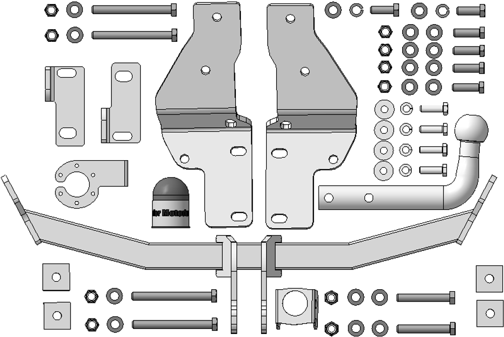 Фаркоп Motodor ОЦИНКОВАННЫЙ для Hyundai Santa Fe 2012-2018, Kia Sorento 2012-2020 (оцинкованный шар)(паспорт и сертификат в комплекте)(без электрики) 90920-A