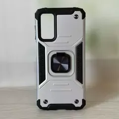 Противоударный чехол Strong Armour Case с кольцом для Samsung Galaxy M23 5G (Серебро)