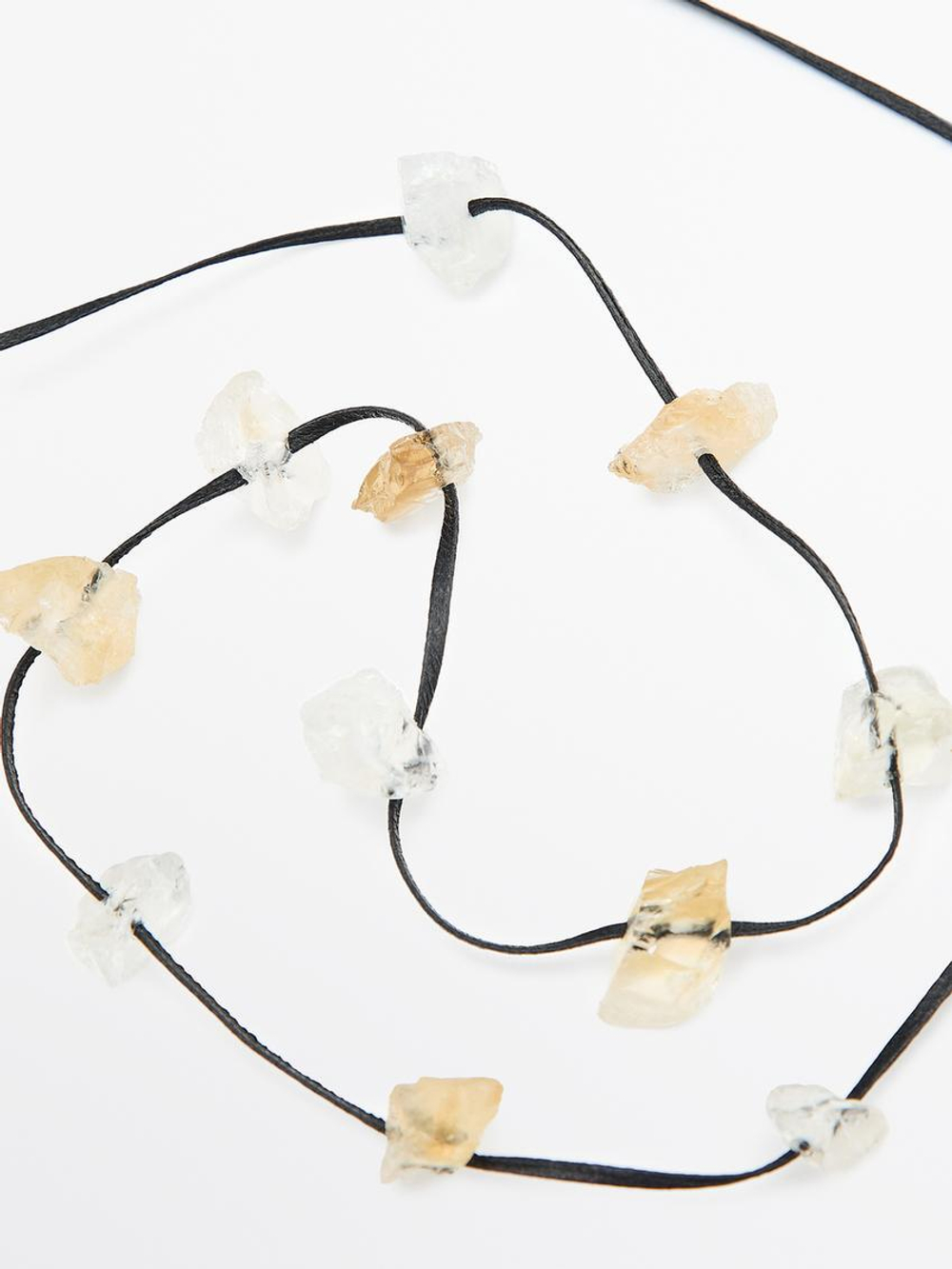 Massimo Dutti Ожерелье со стразами асимметричной формы, черный