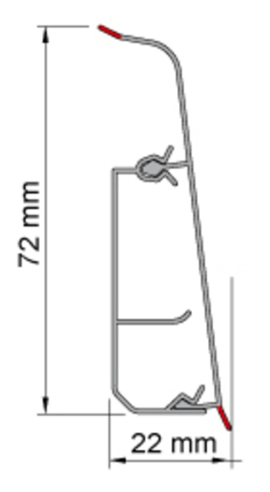 H4 ПЛИНТУС "Salag LIMA 72" Баллард 72мм 2,5м с к/к.