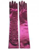 Перчатки атласные длинные бордовые