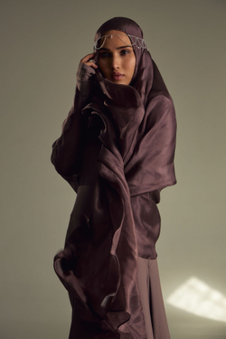 Шарф шелковый мокко