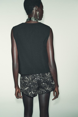 ZARA КЛАССИЧЕСКИЙ ЖИЛЕТ, ЧЕРНЫЙ