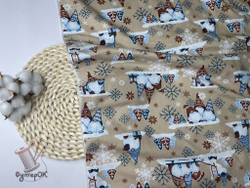 Футер 2-нитка НАЧЕС ГНОМЫ на беже