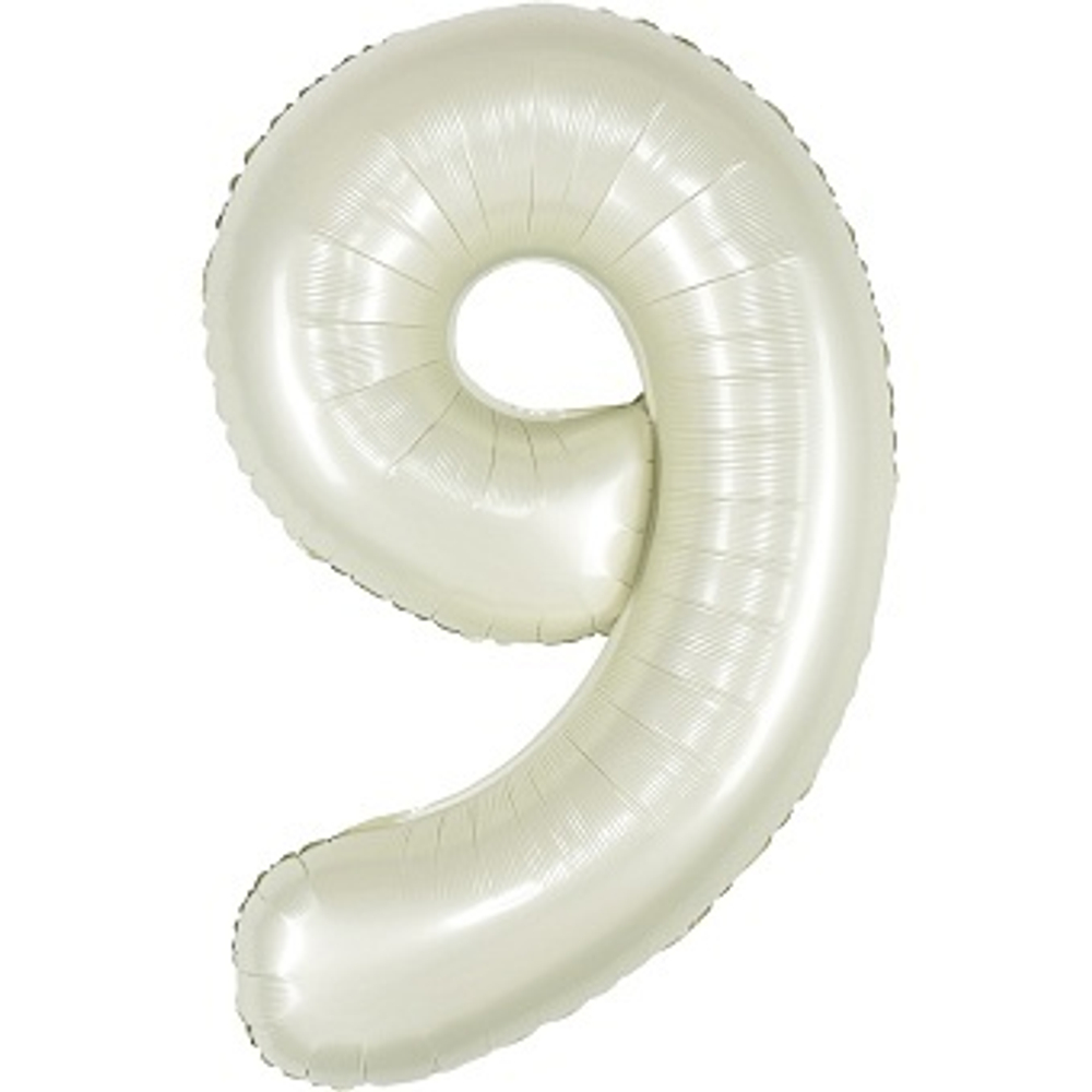 К Цифра 9 Белый песок Сатин (40''/102 см)