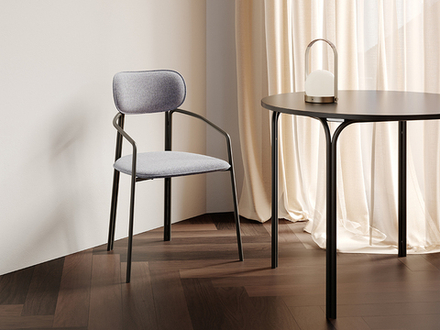 Стул LATITUDE Ror, Round, рогожка, черный/серый