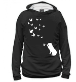 Толстовка "Английский бульдог и бабочки"