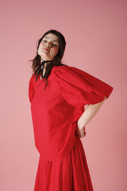 Блузка с рукавами-фонариками из батиста, "Морозко"