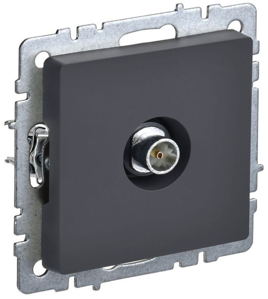 Розетка телевизионная оконечная TV СП Brite РТВ11-0-БрГ механизм графит IEK BR-A10-O-K53 Розетка телевизионная оконечная TV СП Brite РТВ11-0-БрГ механизм графит IEK BR-A10-O-K53