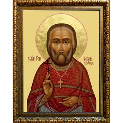 Геннадий Здоровцев пресвитер, священномученик. Икона на холсте.