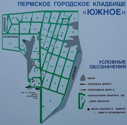 Копка могилы на кладбище "Южное" в Перми