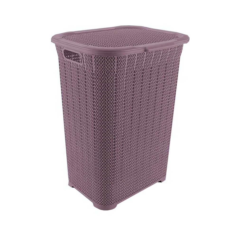 Корзина для белья вязаный узор 50л лиловый