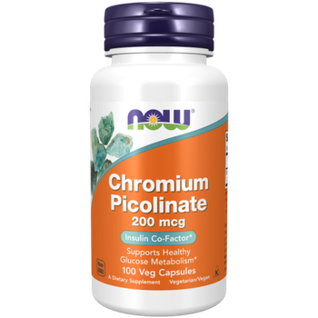 Now Chromium Picolinate 200 mcg 100 veg capsules, Хрома пиколинат