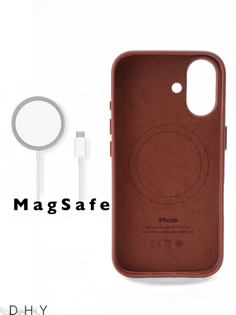Кожаный чехол Leather Case iPhone 16 Темно Коричневый