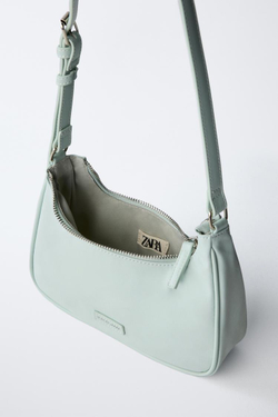 ZARA НЕЙЛОНОВАЯ СУМКА, ЗЕЛЕНЫЙ