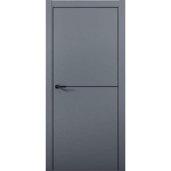 Купить Межкомнатная дверь эмалит Pd 2N Палладий антрацит кромка Al Black Edition глухая