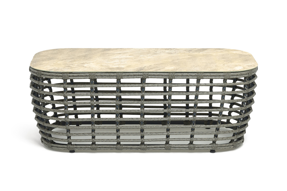 "Ницца" журнальный столик из искусственного ротанга, цвет серый