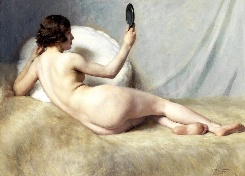 Поль Зиффер. №184. Лежащая обнаженная (Reclining Nude). 60 x 81.5. Холст, масло. Частное собрание.