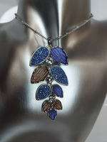 Набор бижутерии "Голубая гроза", колье и серьги, регулируемая длина, синие