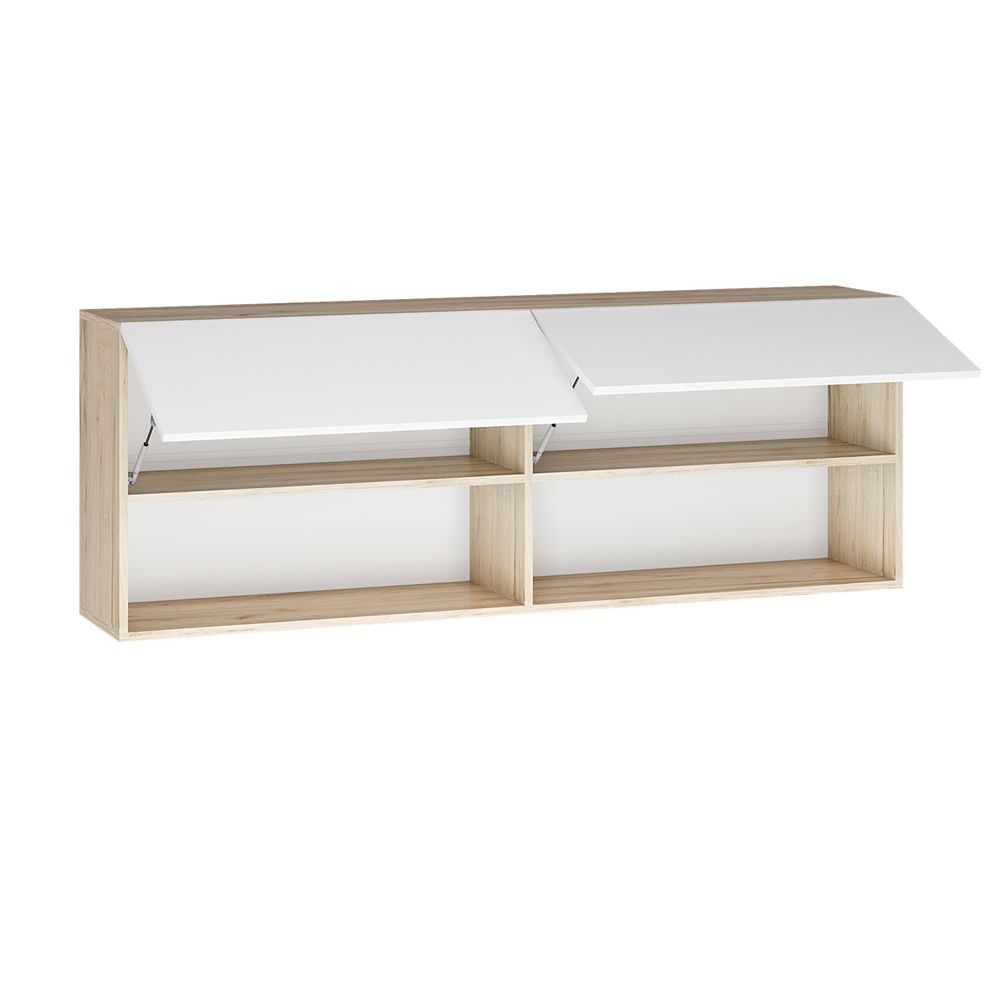 Полка Вирола ПЛ01-1600 (дуб крафт серый/глянец белый), Интерьер Центр, г.Пенза