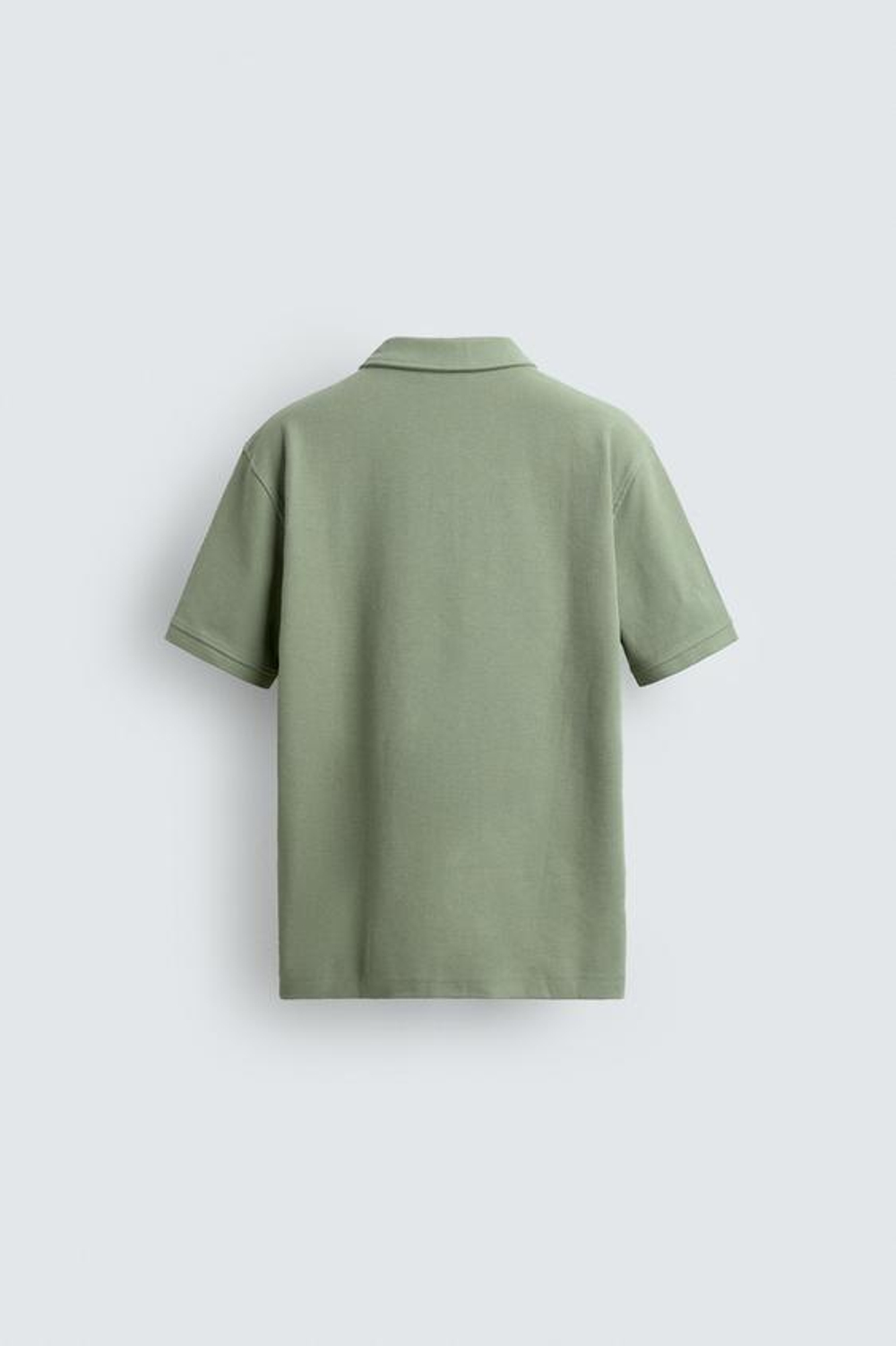ZARA ПОЛО REGULAR FIT С РЕЛЬЕФНОЙ СТРУКТУРОЙ, ЗЕЛЕНЫЙ
