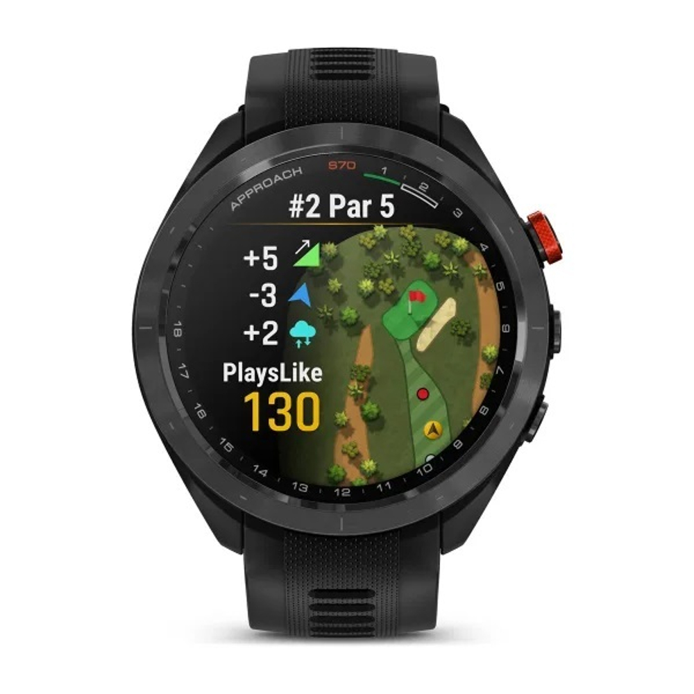 Умные часы Garmin Approach S70 (47 мм) Черный керамический безель с черным силиконовым ремешком