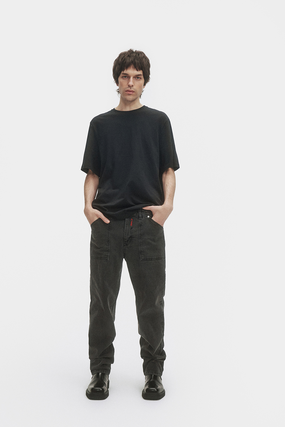 Джинсы прямые мужские серые Men Jeans Straight Grey