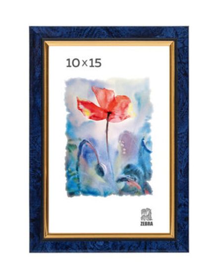 Фоторамка 10*15, пластиковая, цвет синий мрамор, Зебра