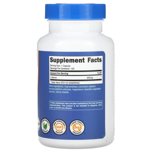 Nutricost, L-серин, 500 мг, 120 капсул