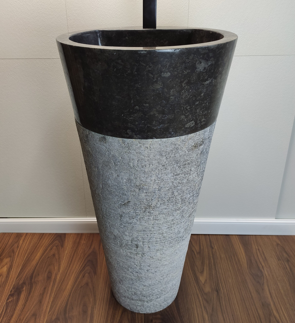 Раковина напольная из мрамора Grey/Black ON-61350 (45*45*90)