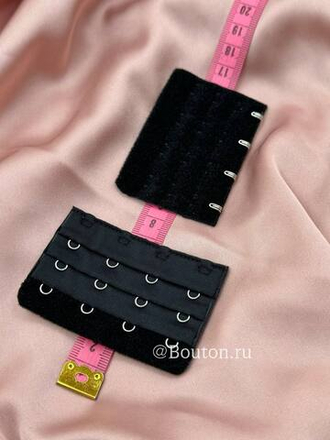 Расширитель для бюстгальтера черный  4 ряда 12 петель 4 крючка  5х7,5 см