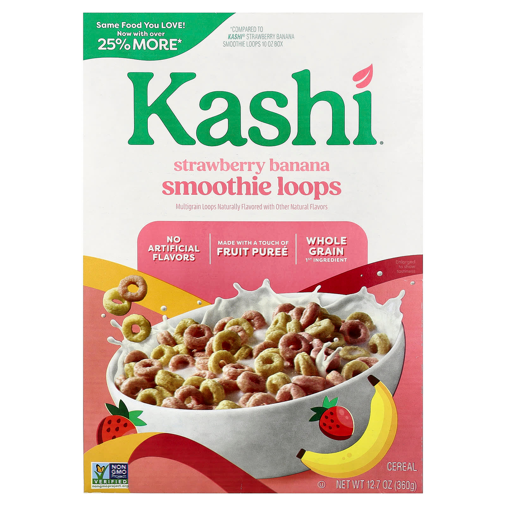 Kashi, Smoothie Loops, хлопья, клубника и банан, 360 г (12,7 унции)