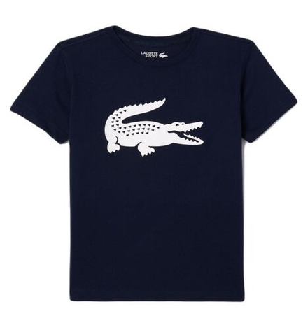 Детская теннисная футболка Lacoste Boys SPORT Tennis Technical Jersey Oversized Croc T-Shirt - navy blue