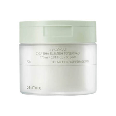 Celimax Ji Woo Gae Cica BHA Blemish Toner Pad 60ea - Пилинг-пэды от воспалений для проблемной кожи