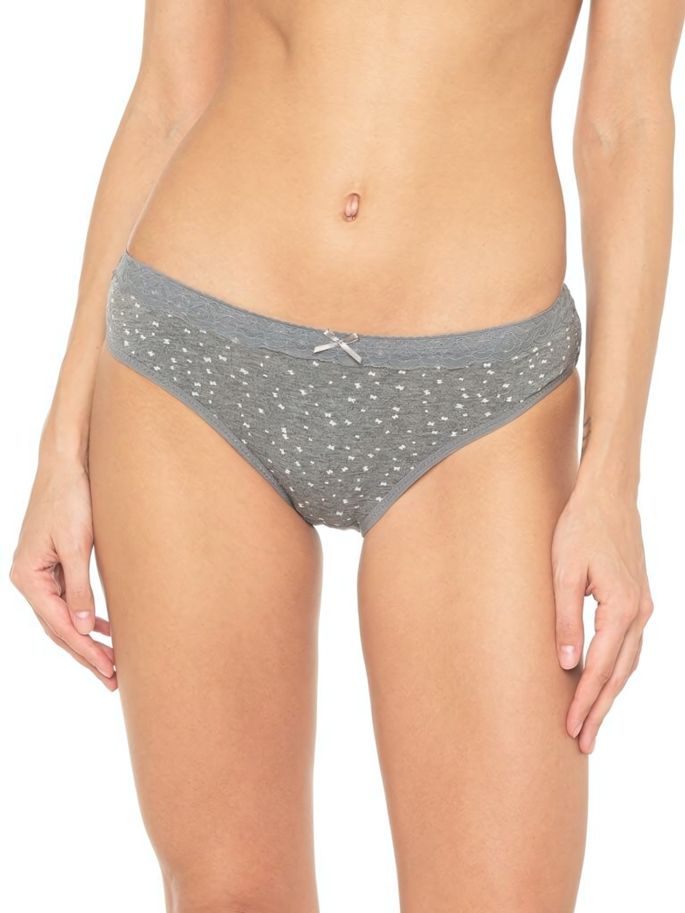 Трусики-слипы в мелкую бабочку (Размер: M) (Цвет: серый)