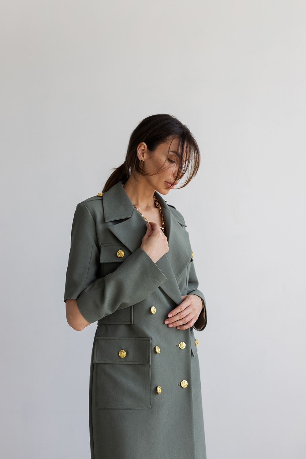 Платье - пиджак ANITE в стиле милитари на подкладке