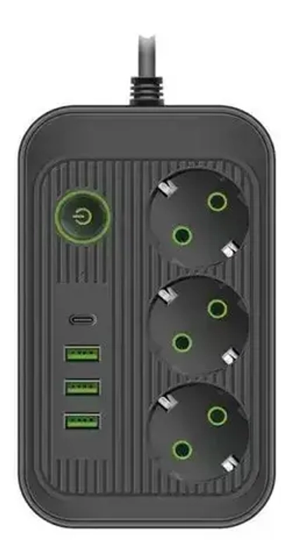 Сетевой фильтр/Удлинитель 3 метра/Черный