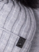 Шапка детская зимняя вязаная с помпоном и снуд