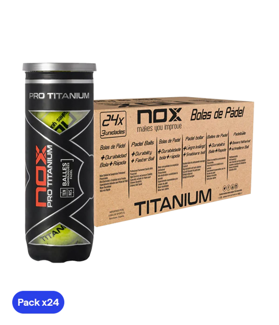 Мячи для падел NOX Pro Titanium | Набор 24 тубы (72 мяча)