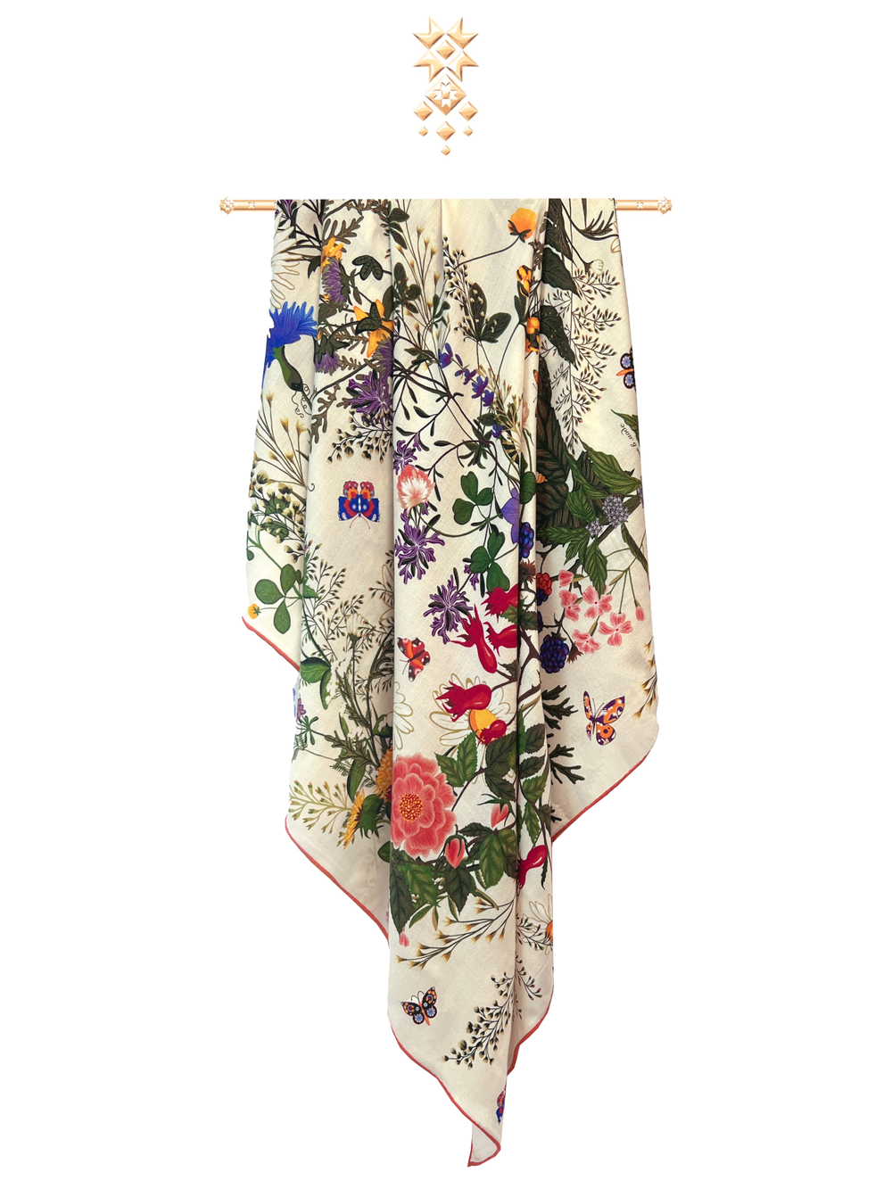 Шаль «Русский полевой букет» 100% шерсть