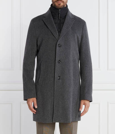 Хлопковое пальто 2в1 h hyde bib BOSS BLACK - графитовый(50502250)