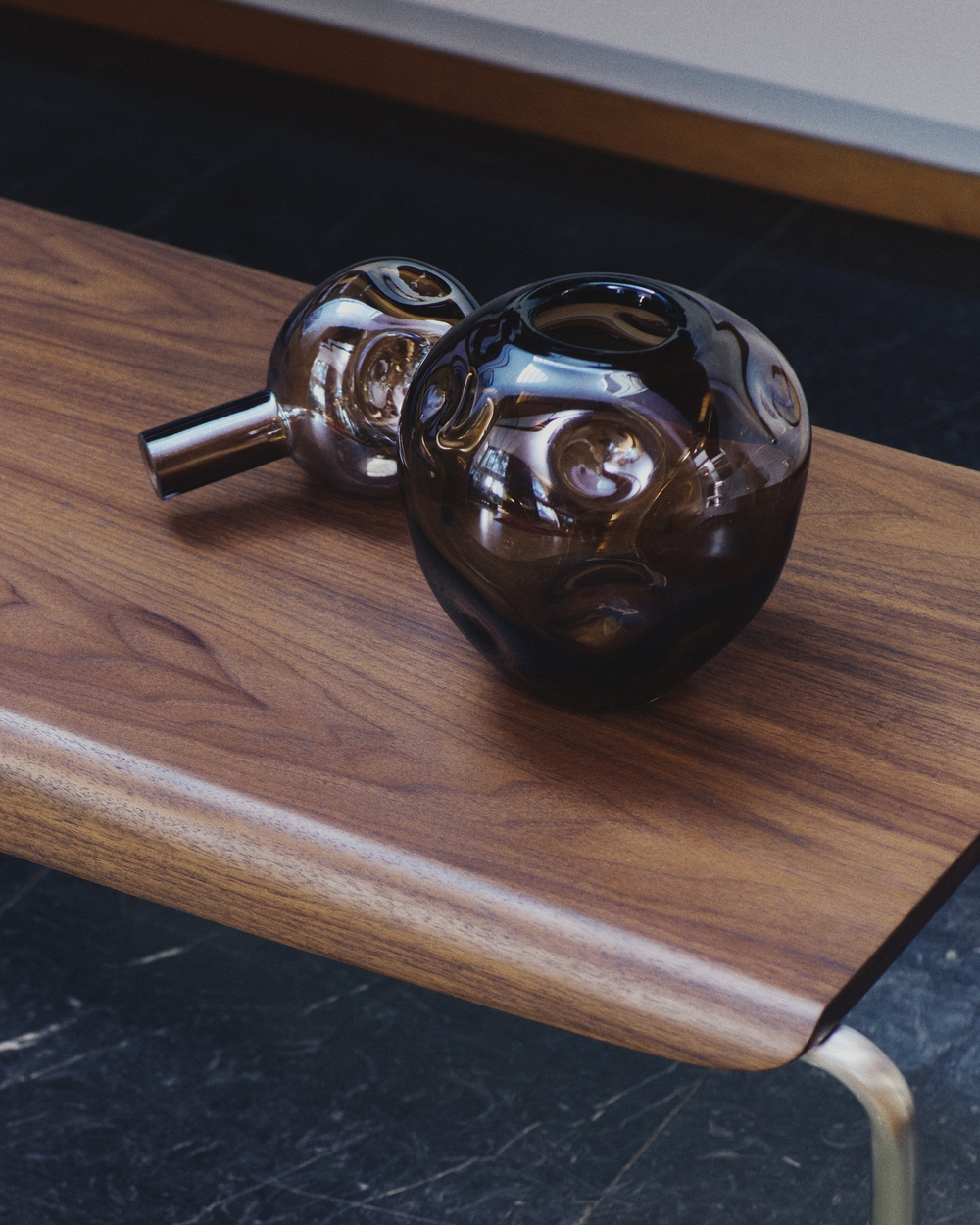 Ваза Olivet из коричневого стекла 30 см