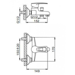 Смеситель для ванны, Frap, корот изл, с картриджем, хром, F30701-B