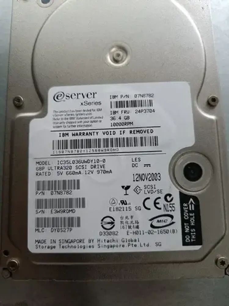 Жесткий диск IBM 73GB 10K Ultra320 SCSI 8Mb 80pin 08k0372
