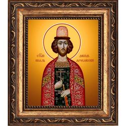 Давид Ярославский благоверный князь. Икона на холсте.