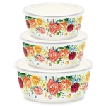 Набор мисок эмал 3пр Peonies пласт/кр ТМ Appetite