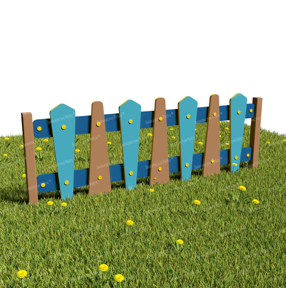 Забор уличный из экопластика Флажки, секция 1490х600 мм